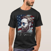 4 juli Ulysses S Grant President US Flag Patr T-shirt (Voorkant)
