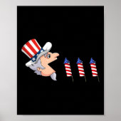 4 juli Uncle Sam Amerikaans vuurwerk Leuke jongens Poster (Voorkant)