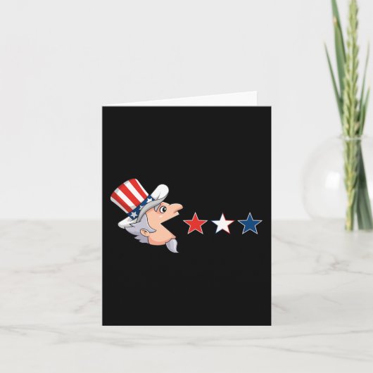 4 juli Uncle Sam Amerikaanse sterren Fun Boys Meis Kaart (Voorkant)