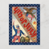 4 juli Uncle Sam en adelaar Briefkaart (Voorkant)
