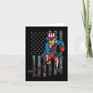4 juli Uncle Sam Ice Hockey US Flag America Mannen Kaart