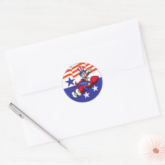 4 juli Uncle Sam Sticker (Envelop)