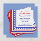 4 juli unieke feestuitnodiging kaart (Voorkant / Achterkant)