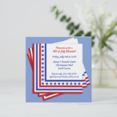 4 juli unieke feestuitnodiging kaart (Staand voorkant)