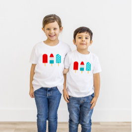 4 juli Unisex van het Kind patriottische Popsicles T-shirt