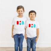 4 juli Unisex van het Kind patriottische Popsicles T-shirt
