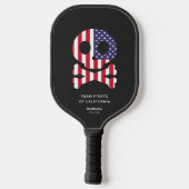 4 juli US Skull Botten Pickleball Team Familie Paddle (Achterkant)