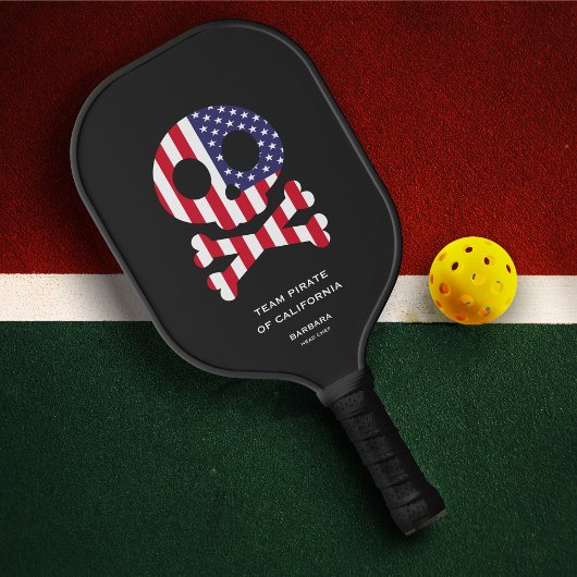 4 juli US Skull Botten Pickleball Team Familie Paddle