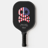 4 juli US Skull Botten Pickleball Team Familie Pickleball Paddle (Voorkant)