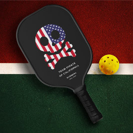 4 juli US Skull Botten Pickleball Team Familie Pickleball Paddle