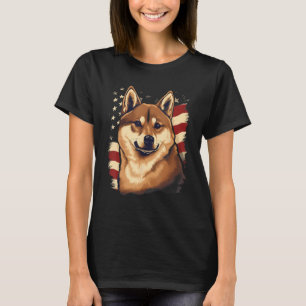 4 juli US Vlag Zwart en tan Shiba Inu 1 T-shirt