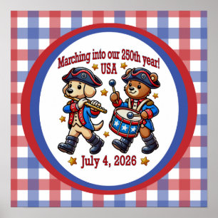 4 juli USA 250e verjaardag Semiquincentennial Poster