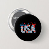 4 juli USA Bloem Onafhankelijkheidsdag Patriottisc Ronde Button 5,7 Cm (Voorkant /achterkant)