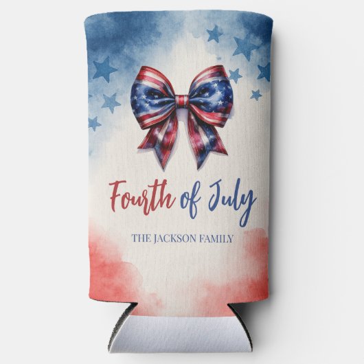 4 juli: USA Bow Patriotic Seltzer Blikjeskoeler (Voorkant)