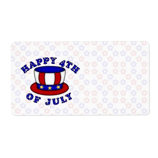4 juli USA Independence Day Label (Voorkant)