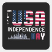 4 juli - USA Independence Day ontwerp Vierkante Sticker (Voorkant)
