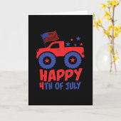 4 juli USA Kinderen Monstertruck Kaart (Gele Bloem)