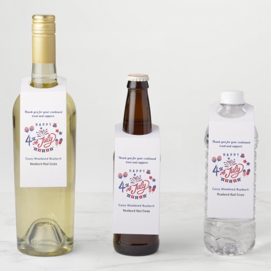 4 juli USA | Makelaar Patriottische Viering Flessenhanger (In situ)