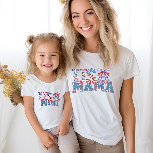 4 juli Usa mama Onafhankelijkheidsdag Verjaardag Kinder Shirts