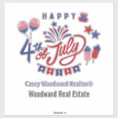 4 juli USA | Merkbekendheid onroerend goed Sticker (Vel)