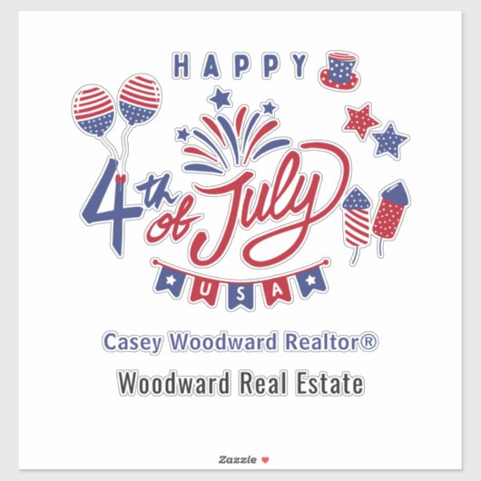 4 juli USA | Merkbekendheid onroerend goed Sticker (Vel)