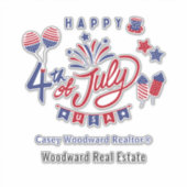 4 juli USA | Merkbekendheid onroerend goed Sticker (Voorkant)