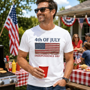 4 juli USA Onafhankelijkheidsdag Vintage vlag T-shirt