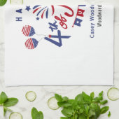 4 juli USA Patriottische Decor | Onroerend goed Theedoek (Gevouwen)