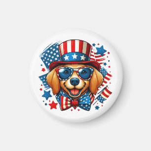 4 juli USA patriottische hond Onafhankelijkheidsda Magneet