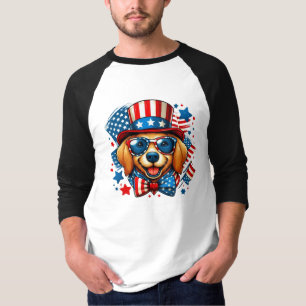 4 juli USA patriottische hond Onafhankelijkheidsda T-shirt
