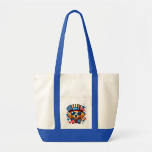 4 juli USA patriottische hond Onafhankelijkheidsda Tote Bag