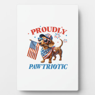 4 juli USA patriottische hond trots Fotoplaat