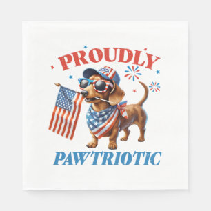 4 juli USA patriottische hond trots Servet