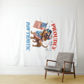 4 juli USA patriottische hond trots Wandkleed (In Situ (horizontaal))