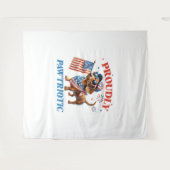 4 juli USA patriottische hond trots Wandkleed (Voorkant (horizontaal))