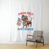 4 juli USA patriottische hond trots Wandkleed (In situ)