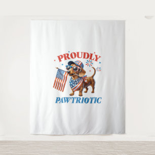4 juli USA patriottische hond trots Wandkleed