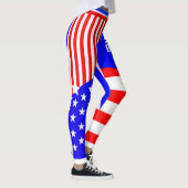 4 juli USA Rood Wit Blauw Sterren en Strepen Leggings (Rechts)