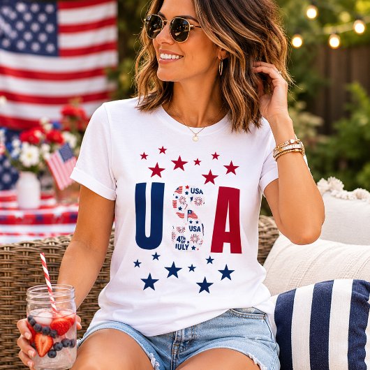 4 juli USA T-shirt met sterren