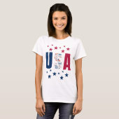 4 juli USA T-shirt met sterren (Voorkant volledig)