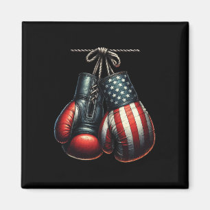 4 juli Usa Vlag Bokshandschoenen voor Boxer Train Magneet