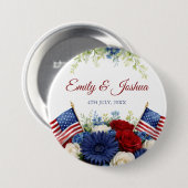 4 juli USA Vlag Bruiloft Ronde Button 7,6 Cm (Voorkant /achterkant)