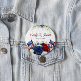 4 juli USA Vlag Bruiloft Ronde Button 7,6 Cm