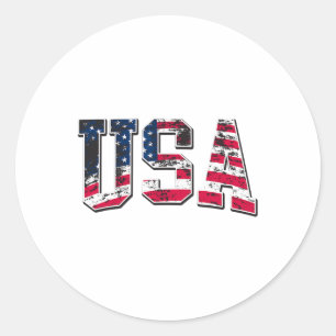 4 juli Usa Vlag Kleding Uni-volwassenen Kinderen V Ronde Sticker