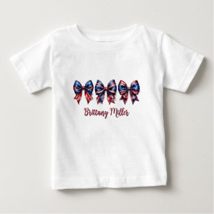 4 juli USA Vlag Strik Custom T-Shirt