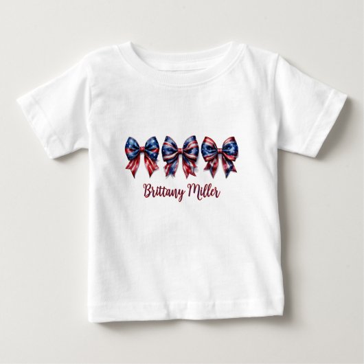 4 juli USA Vlag Strik Custom T-Shirt (Voorkant)
