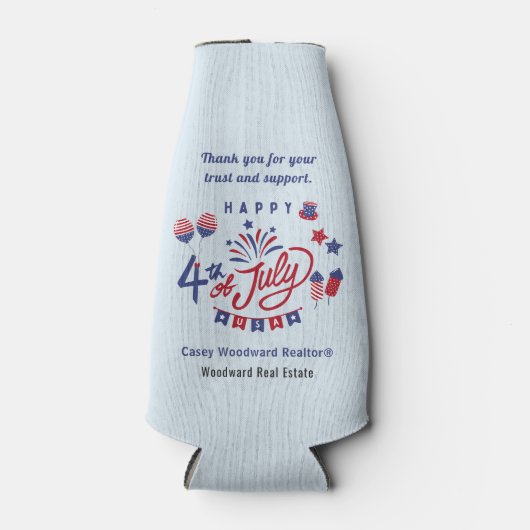 4 juli USA | Zomer Patriottische Viering Flesjeskoeler (Voorkant)