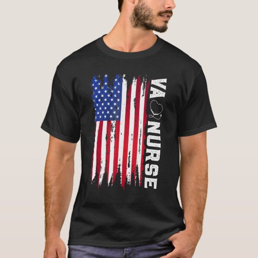 4 juli v.a. Amerikaanse vlagpatriottische zuster T-shirt (Voorkant)