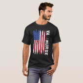 4 juli v.a. Amerikaanse vlagpatriottische zuster T-shirt (Voorkant volledig)