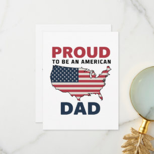 4 juli Vaderdag Patriotisch Bedankkaart